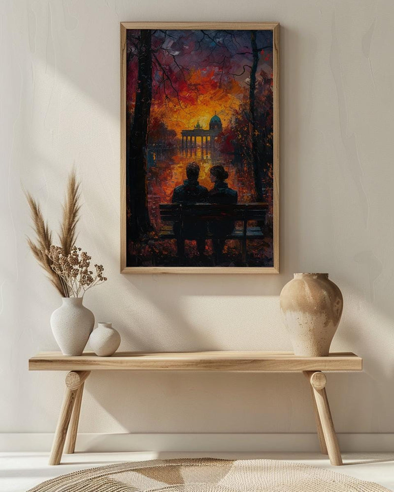 Berlin Wall Art, Brandenburg Gate Print, Germany Cityscape, Impasto Oil Painting, Sunset Landmark, Urban Decor, History Art