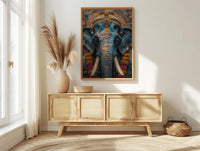 Elephant Art Print, Temple India Decor, Cultural Blessing, Impasto Oil Painting, Painted Elephant, Good Luck Gift, Baby Shower Gift
