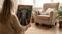 Elephant Art Print, Temple India Decor, Cultural Blessing, Impasto Oil Painting, Painted Elephant, Good Luck Gift, Baby Shower Gift
