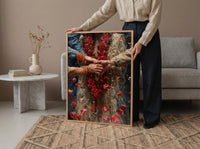 Indian Wedding Art, Varmala Ceremony, Red and Gold, Impasto Oil Painting, Cultural Couple, Anniversary Gift, Honeymoon Gift