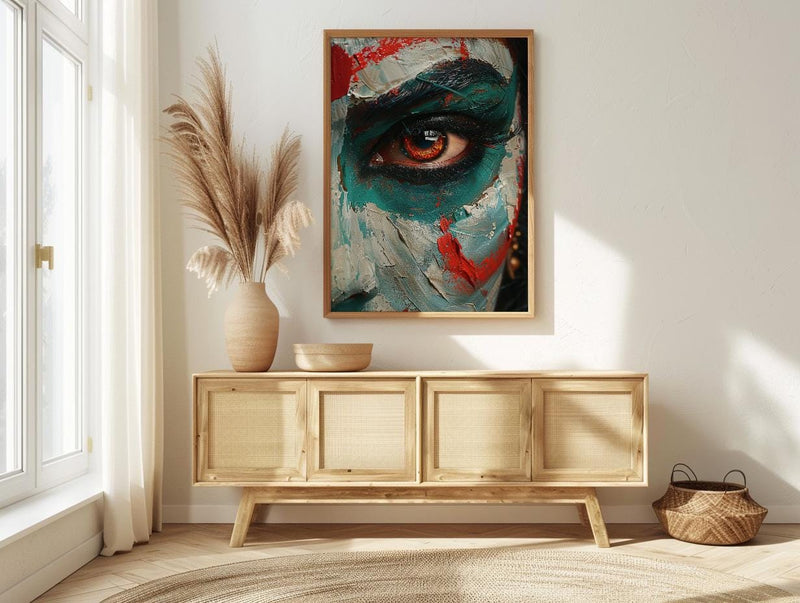 Kathakali Art, Kerala Dance Print, Expressive Face, Impasto Oil Painting, Cultural Wall Decor, Dramatic Art, Best Friend Gift