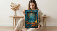 Diwali Art Print, Festival of Lights, Diya Decor, Impasto Oil Painting, Night Window, Cozy Home, Best Friend Gift
