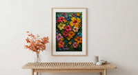 Tropical Heart Art, Jungle Flowers, Hibiscus Print, Impasto Oil Painting, Latin American Decor, Summer Vibes, Botanical Love