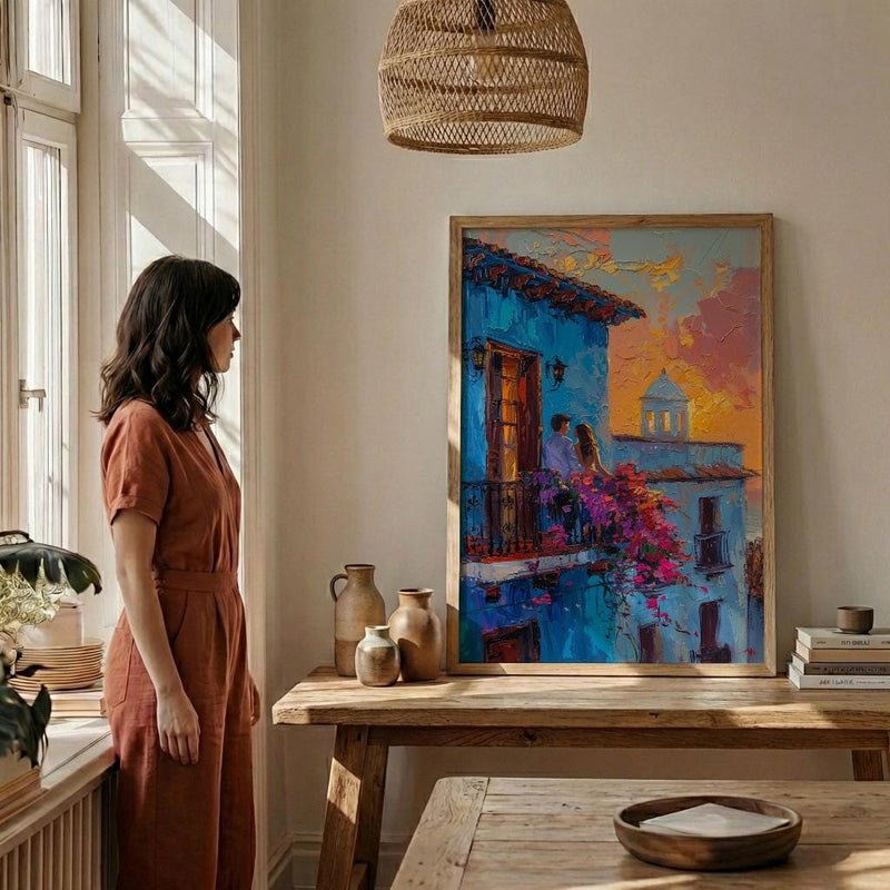 Havana Street Art, Romantic Balcony, Colonial Architecture, Impasto Oil Painting, Colombia Decor, Cityscape, Travel Lover Gift