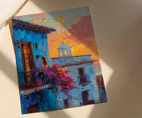 Havana Street Art, Romantic Balcony, Colonial Architecture, Impasto Oil Painting, Colombia Decor, Cityscape, Travel Lover Gift