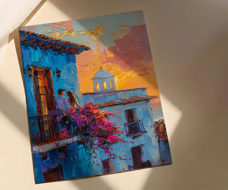 Havana Street Art, Romantic Balcony, Colonial Architecture, Impasto Oil Painting, Colombia Decor, Cityscape, Travel Lover Gift