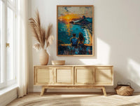 Rio de Janeiro Art, Christ Redeemer Print, Brazil Sunset, Impasto Oil Painting, Cityscape Decor, Travel Gift, Anniversary Gift