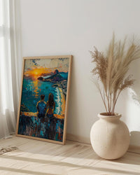 Rio de Janeiro Art, Christ Redeemer Print, Brazil Sunset, Impasto Oil Painting, Cityscape Decor, Travel Gift, Anniversary Gift