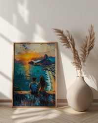 Rio de Janeiro Art, Christ Redeemer Print, Brazil Sunset, Impasto Oil Painting, Cityscape Decor, Travel Gift, Anniversary Gift