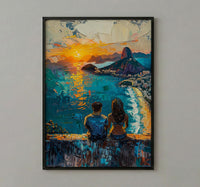 Rio de Janeiro Art, Christ Redeemer Print, Brazil Sunset, Impasto Oil Painting, Cityscape Decor, Travel Gift, Anniversary Gift