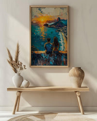 Rio de Janeiro Art, Christ Redeemer Print, Brazil Sunset, Impasto Oil Painting, Cityscape Decor, Travel Gift, Anniversary Gift