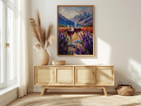 Wine Lover Art, Vineyard Landscape, Chile Travel Print, Impasto Oil Painting, Mountain View, Kitchen Decor, Travel Lover Gift