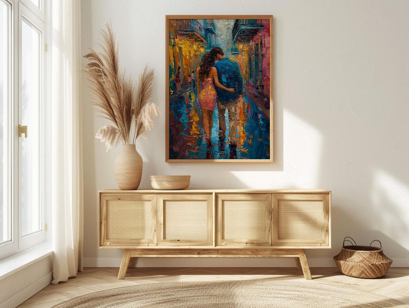 New Orleans Wall Art, French Quarter Couple Print, Jazz City Painting, Colorful Street Decor, Romantic Travel Gift