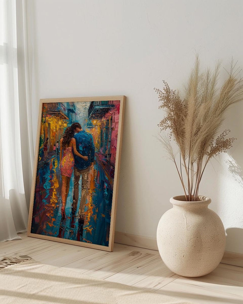 New Orleans Wall Art, French Quarter Couple Print, Jazz City Painting, Colorful Street Decor, Romantic Travel Gift
