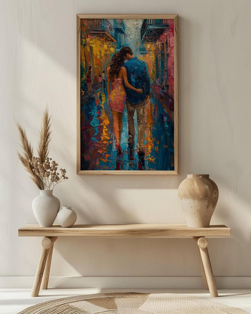 New Orleans Wall Art, French Quarter Couple Print, Jazz City Painting, Colorful Street Decor, Romantic Travel Gift