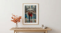 Chicago Wall Art, Cloud Gate Bean Print, City Skyline Painting, Urban Couple Decor, Romantic Cityscape Art