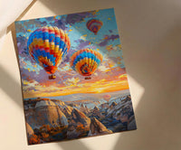 Cappadocia Wall Art, Hot Air Balloon Print, Turkey Travel Poster, Impasto Oil Painting, Sunrise Decor, Travel Lover Gift, Dreamy