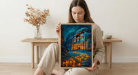 Petra Jordan Wall Art, Treasury Print, Ancient Ruins, Impasto Oil Painting, Night Candle Decor, History Lover Gift, Travel Lover Gift