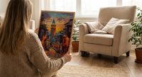 Istanbul Wall Art, Galata Tower Print, Turkey Travel Poster, Impasto Oil Painting, Golden Hour City, Wanderlust Decor, Urban