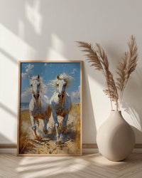 Arabian Horse Art, White Horse Print, Desert Animal, Impasto Oil Painting, Equine Wall Decor, Nursery Decor, Elegant