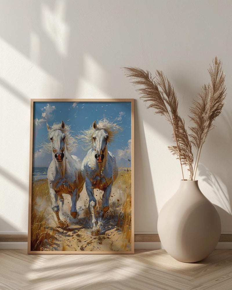 Arabian Horse Art, White Horse Print, Desert Animal, Impasto Oil Painting, Equine Wall Decor, Nursery Decor, Elegant