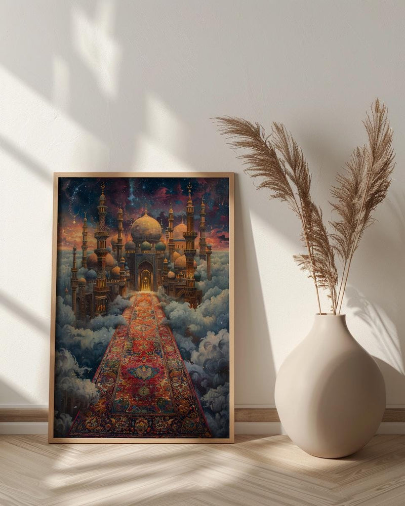 Magic Carpet Art, Whimsical Wall Decor, Fantasy Print, Impasto Oil Painting, Arabian Nights, Nursery Art, Wanderlust Decor