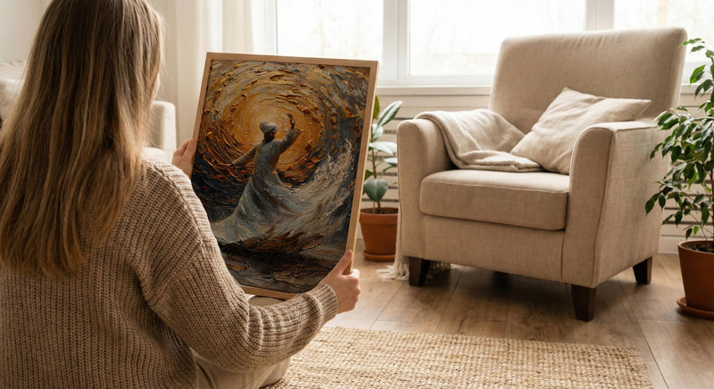 Whirling Dervish Art, Rumi Quote Print, Sufi Spiritual Decor, Impasto Oil Painting, Divine Love, Mevlana, Engagement Gift