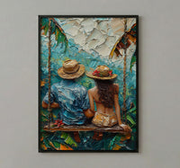 Bali Poster, Ubud Rice Terrace Art Print, Jungle Swing Wall Art, Tropical Nature Painting, Boho Asian Decor