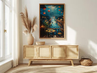 Vietnam Poster, Hoi An Lantern Art Print, Rainy Street Wall Art, Open Window Painting, Pho Noodle Decor