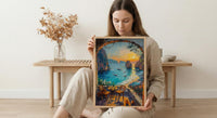 Thailand Beach Wall Art, Limestone Cliff Art Print, Open Window Poster, Tropical Sunset Painting, Asian Food Decor