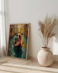 Venice Art Print, Italy Canal Wall Art, Gondola Romantic Poster, Historic Cityscape Painting, European Travel Decor