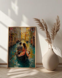 Venice Art Print, Italy Canal Wall Art, Gondola Romantic Poster, Historic Cityscape Painting, European Travel Decor
