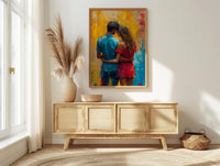 Holi Festival Poster, India Art Print, Colorful Couple Wall Art, Vibrant Powder Painting, Energetic Decor