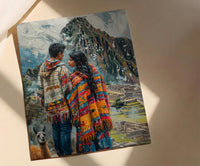 Peru Wall Art, Machu Picchu Art Print, Inca Trail Poster, Andes Mountain Painting, Latin America Travel Decor