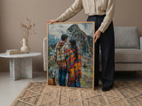 Peru Wall Art, Machu Picchu Art Print, Inca Trail Poster, Andes Mountain Painting, Latin America Travel Decor
