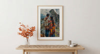 Peru Wall Art, Machu Picchu Art Print, Inca Trail Poster, Andes Mountain Painting, Latin America Travel Decor