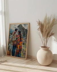 Peru Wall Art, Machu Picchu Art Print, Inca Trail Poster, Andes Mountain Painting, Latin America Travel Decor
