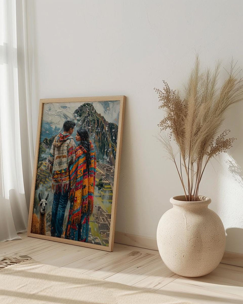 Peru Wall Art, Machu Picchu Art Print, Inca Trail Poster, Andes Mountain Painting, Latin America Travel Decor