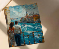 Istanbul Poster, Turkey Travel Art Print, Galata Tower Wall Art, Bosphorus Ferry Painting, Cityscape Decor