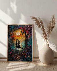 The Lovers Tarot Wall Art, Mystical Garden Art Print, Occult Poster, Spiritual Couple Painting, Witchy Gift Decor