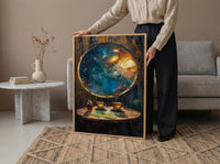 Celestial Wall Art, Cosmic Window Art Print, Space Poster, Round Window View, Star Map Herbal Tea Decor