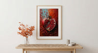 Pomegranate Art, Red Fruit Print, Symbol of Love, Impasto Oil Painting, Kitchen Wall Decor, Abundance Gift, Housewarming Gift