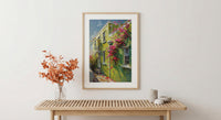 South Africa Wall Art, Bo Kaap Cape Town Print, Lime Green House Painting, Colorful Street Decor, Impasto Travel Poster