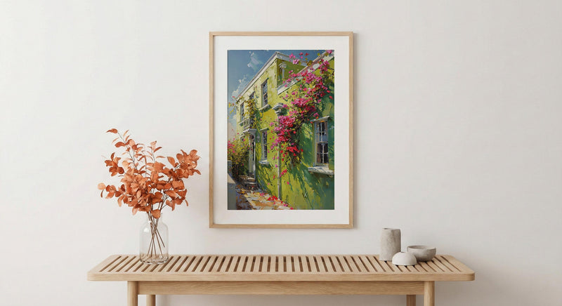South Africa Wall Art, Bo Kaap Cape Town Print, Lime Green House Painting, Colorful Street Decor, Impasto Travel Poster
