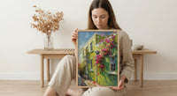 South Africa Wall Art, Bo Kaap Cape Town Print, Lime Green House Painting, Colorful Street Decor, Impasto Travel Poster