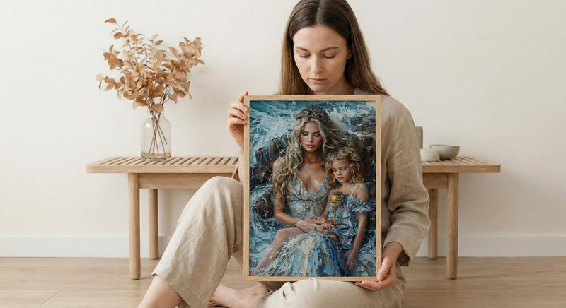 Queen Of Cups Tarot Print, Mothers Day Gift From Son, Spiritual Wall Art, Tarot Card Poster, Museum Quality Decor
