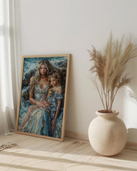 Queen Of Cups Tarot Print, Mothers Day Gift From Son, Spiritual Wall Art, Tarot Card Poster, Museum Quality Decor