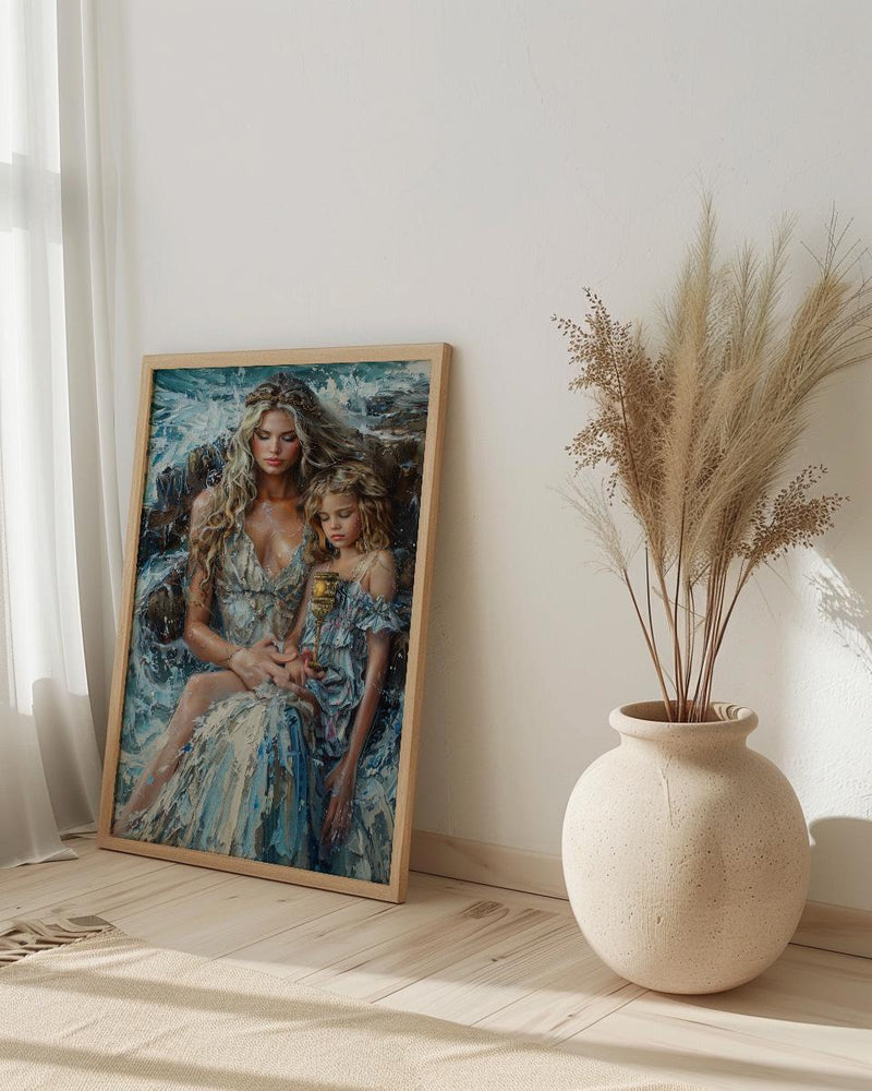 Queen Of Cups Tarot Print, Mothers Day Gift From Son, Spiritual Wall Art, Tarot Card Poster, Museum Quality Decor