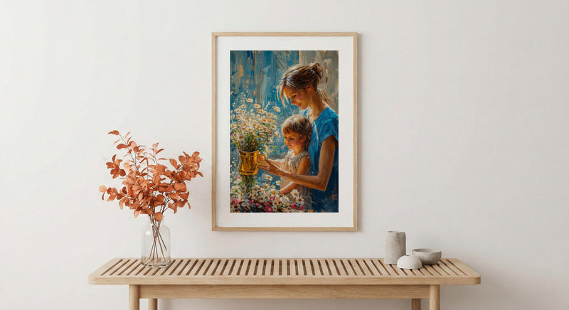 Six Of Cups Tarot Print, Nostalgic Mother Wall Art, Mothers Day Gift From Daughter, Museum Quality Decor, Shipped Wall Art