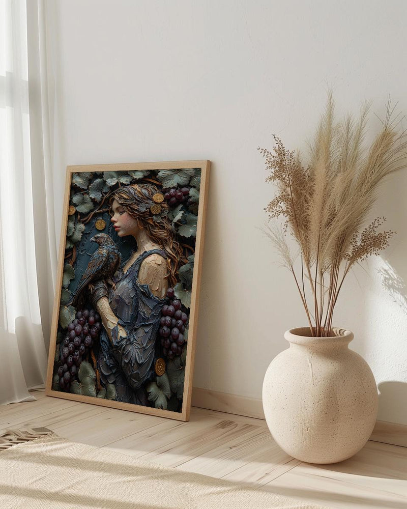Nine Of Pentacles Print, Independent Woman Wall Art, Mothers Day Gift From Son, Museum Quality Decor, Shipped Wall Art